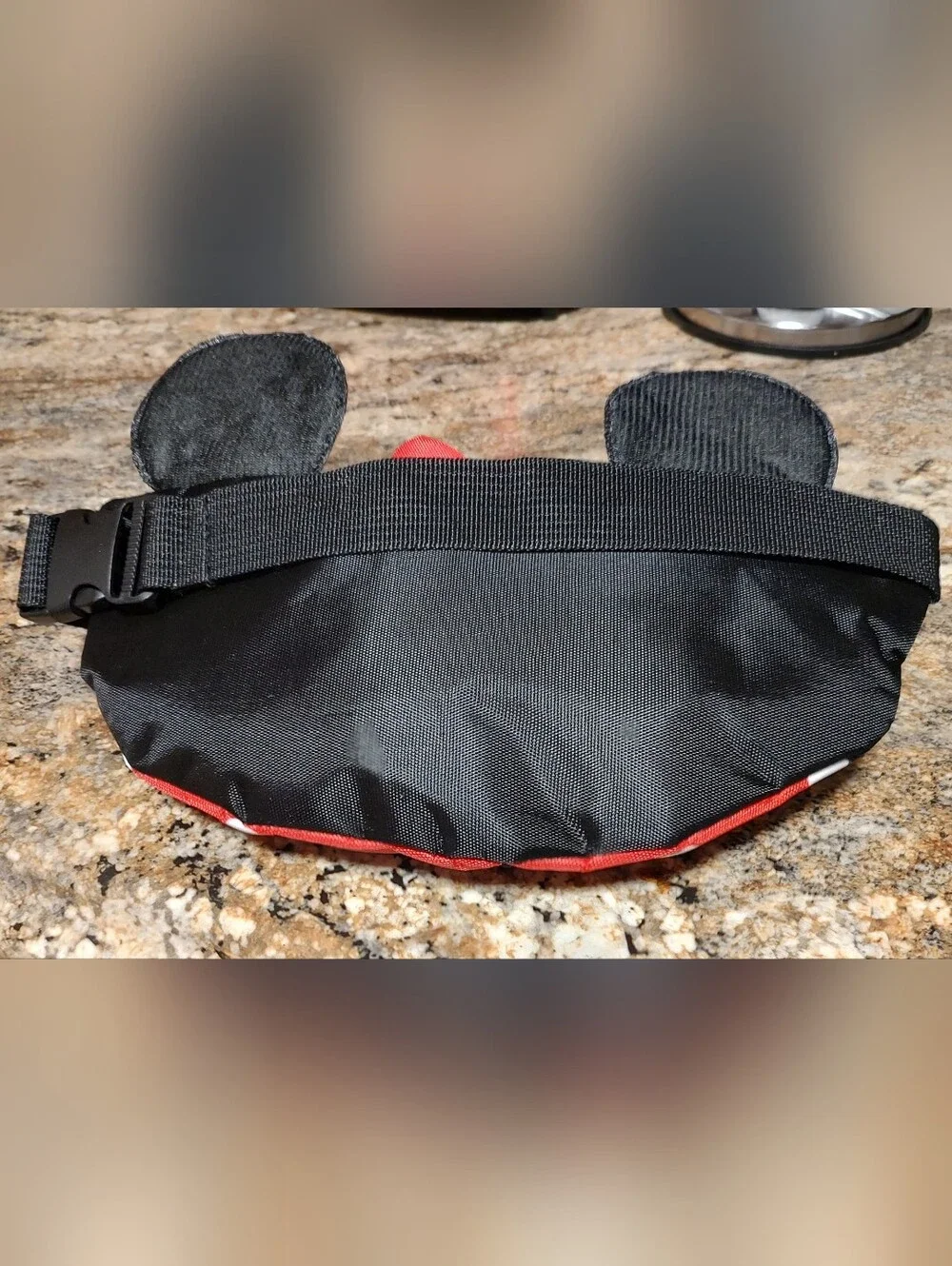 Kids Red Polka Dot Bow Waist Bag with Ear Accents